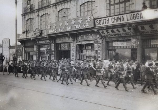 Worcestershire Regimental band, Shanghai Volunteer Corps annual route march, 1930