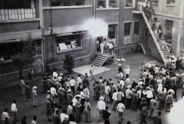 British Cigarette Company workers at Mr Beckley's leaving event, Pudong, Shanghai