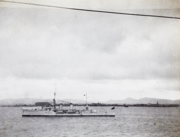 The ‘Yat Sen’, a Chinese small cruiser, near Nanjing