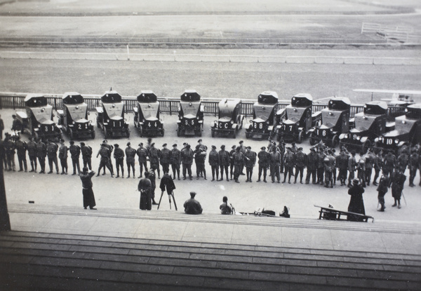 Preparing to photograph Shanghai Volunteers Corps Armoured Car Company, Shanghai