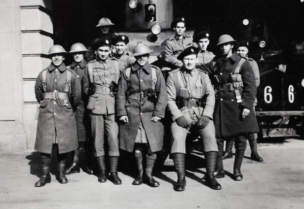 Shanghai Volunteer Corps Armoured Car Company with British soldiers, Shanghai, 1932