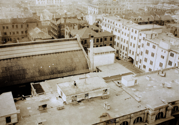 Shanghai Volunteer Corps Drill Hall, viewed from Metropole Hotel, Shanghai