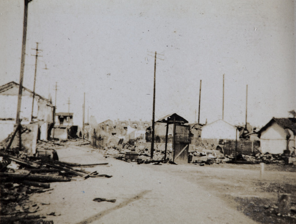 War damaged buildings, Shanghai, 1932