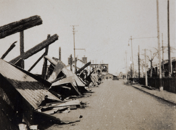 War damage near North Railway Station, Shanghai, 1932