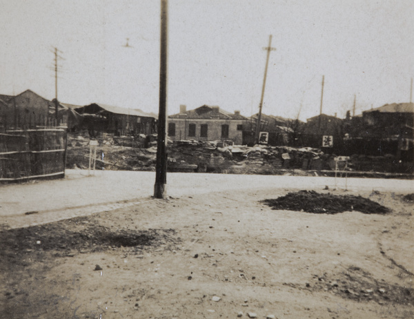 Sandbagged barricade and dugout, Shanghai, 1932