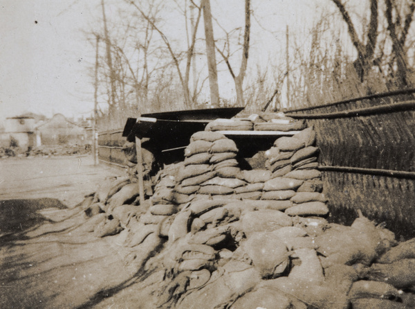 Abandoned sandbagged redoubt, Zhabei, Shanghai, 1932