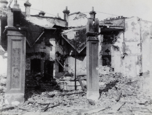 War damaged buildings, Zhabei, Shanghai, 1932