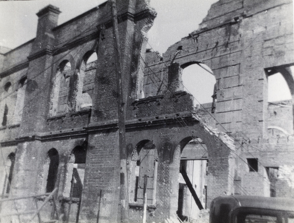 War damaged buildings, Zhabei, Shanghai, 1932