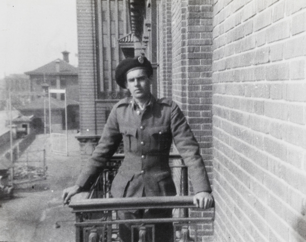 Jack Ephgrave on balcony of Racecourse grandstand, Shanghai, 1932