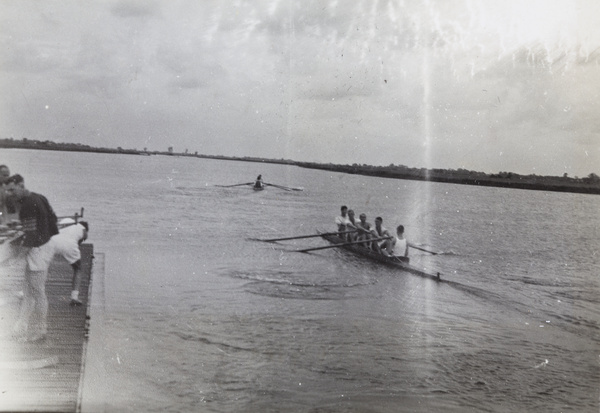 Men's Fours rowing on the Huangpu River, Shanghai