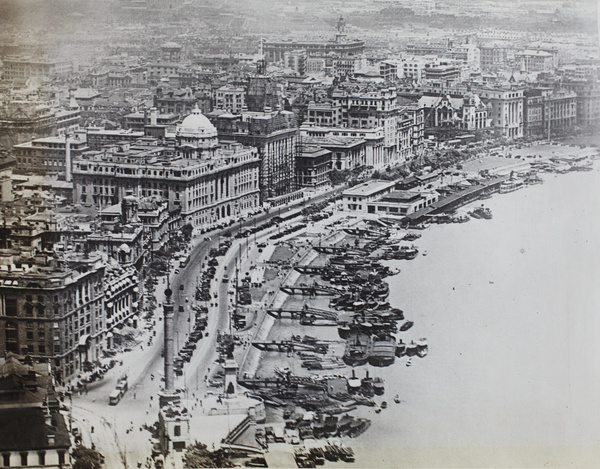 Aerial view of the Bund, Shanghai