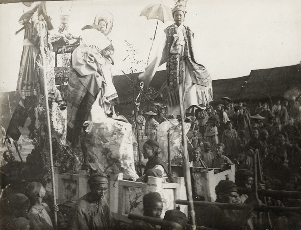 Festival floats in procession, Szemao, Yunnan Province