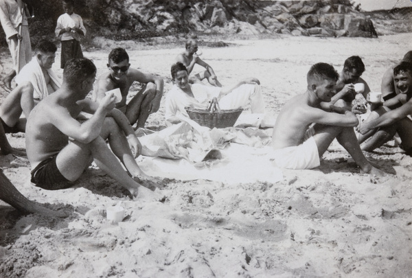 Picnicking on a beach