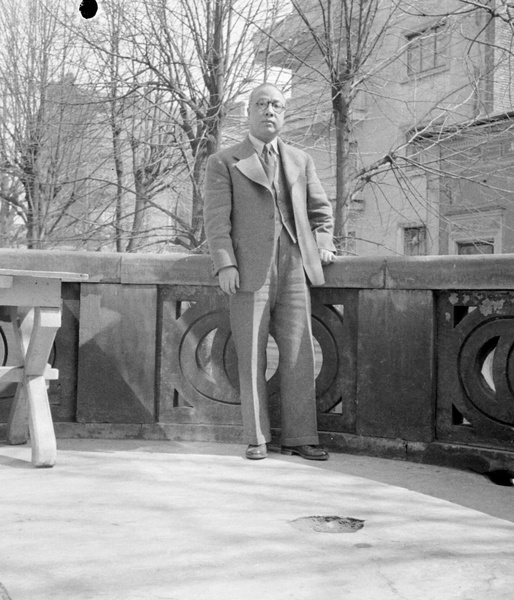 Fu Bingchang on a balcony, Chinese Embassy, Moscow