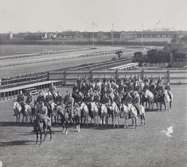 Light Horse Troop, Shanghai Volunteer Corps, at Public Recreation Ground racecourse, Shanghai