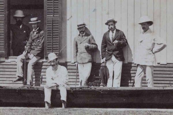 Men at Upper Boat House, Markham Road, Shanghai