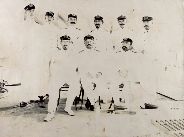 Captain von Usedom and officers of H. I. G. M. S. 'Buzzard'