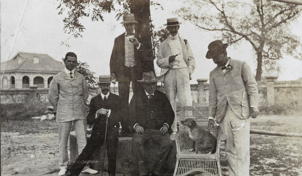 Customs men at the Peking Club in 1904