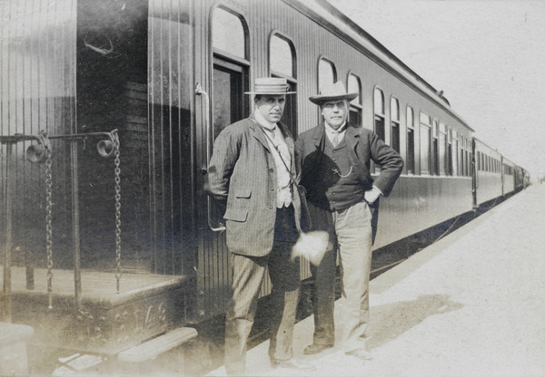 Hedgeland at Tientsin railway station for the departure of the Tientsin Lawn Tennis Club Team