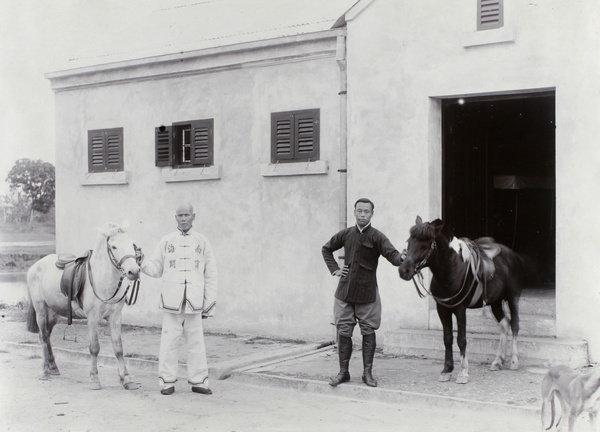 Hedgeland's servants with ponies, Nanning