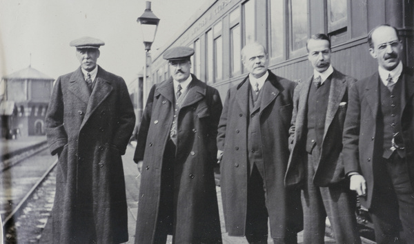 European men by a Trans-Siberian train