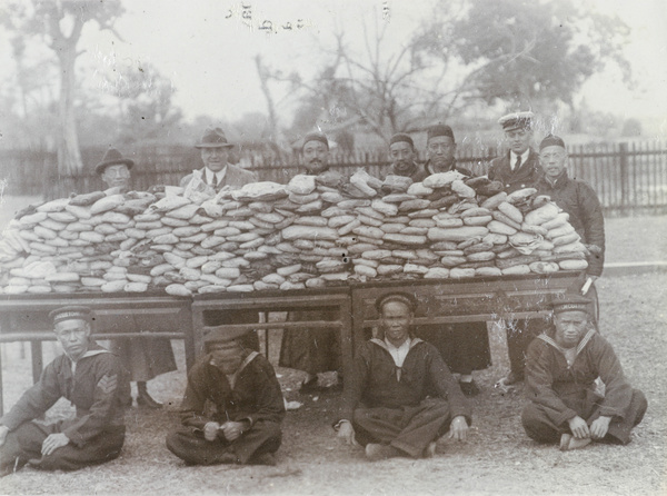 Hedgeland and Customs officers with seized opium at Nanning