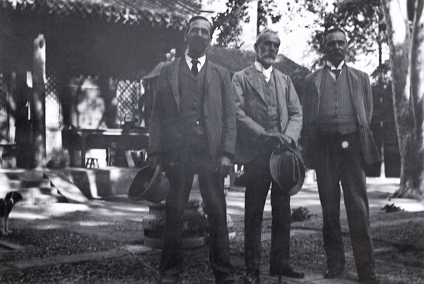 Harry, Guy and Walter Hillier at Balizhuang temple near Beijing