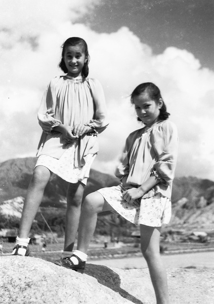 Patricia and Kristine Thoresen, near the Army Sports Ground, Mongkok, Hong Kong