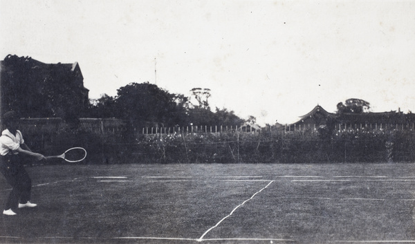 John Piry playing tennis, Shanghai