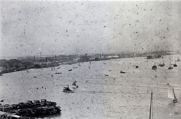 View overlooking shipping on the Huangu, Shanghai