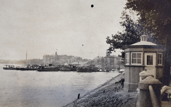 View of the Huangpu, looking towards the Customs House and Bund from the Public Gardens, Shanghai