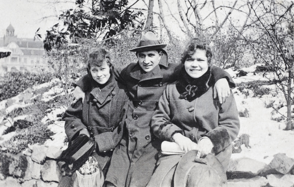 Dolly, Charles Hutchinson and Hannah in the Public Garden, Shanghai