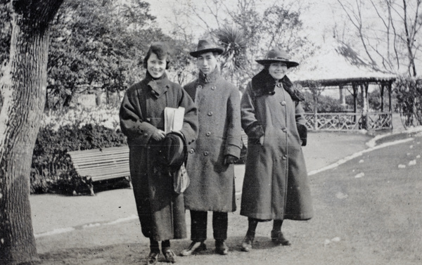 Dolly, Tom Hutchinson and Hannah in the Public Garden, Shanghai