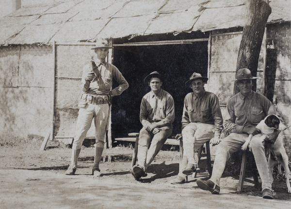 American Marines and a dog, Shanghai