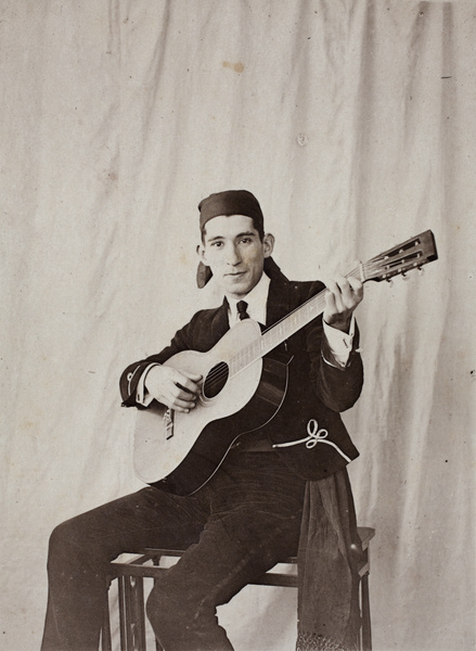 John Henderson dressed up as a flamenco musician, Hongkou, Shanghai