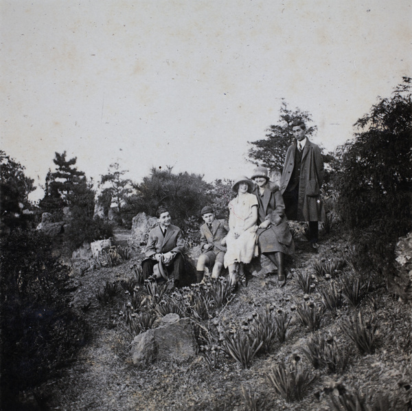 Abe, Maurice and Sonia Gotfried with Sarah and Tom Hutchinson, Jessfield Park, Shanghai, April 1925