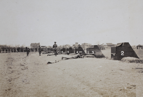 Shanghai Volunteer Corps artillery practice with Lewis Guns, Shanghai