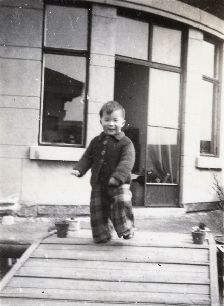 Roy Hutchinson on the roof terrace, Apartment 63, 6 Route Voyron, Shanghai