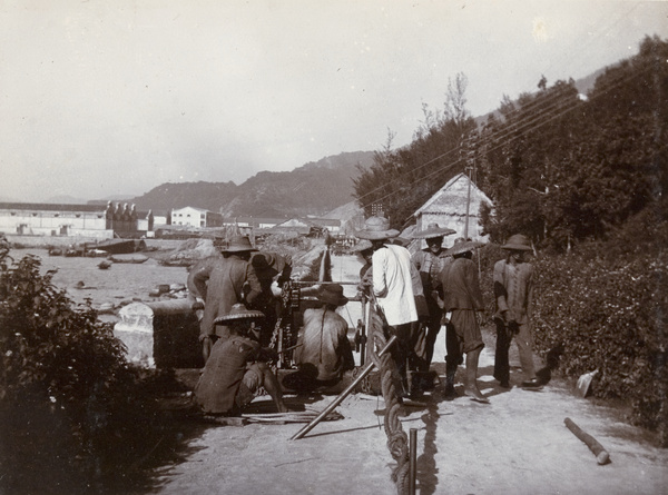 Winching on Victoria Road (view eastwards over Kennedy Town), Hong Kong