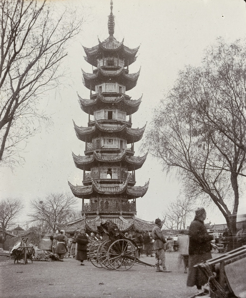 Longhua Pagoda and rickshaws, Shanghai