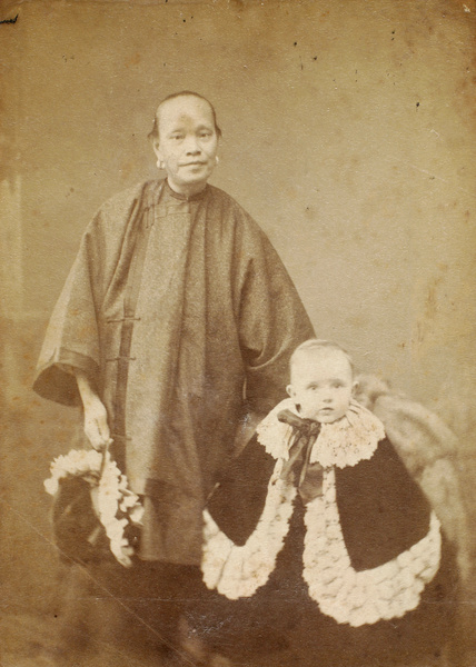 Gladys Hughes with her amah, Shanghai