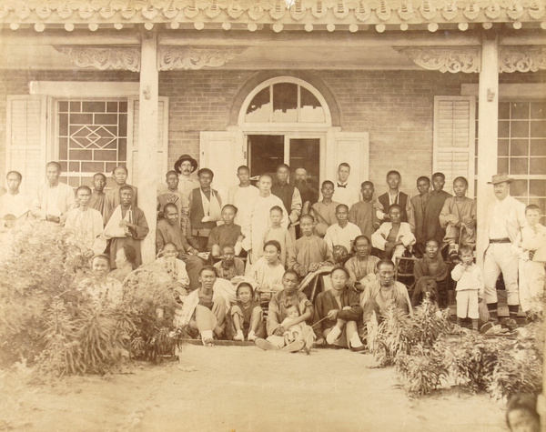 Tea party for wounded Chinese, Newchwang, 1895