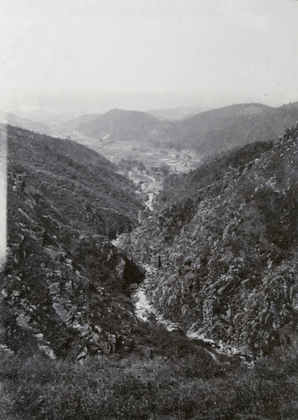 Mountain stream and valley, near Kiukiang