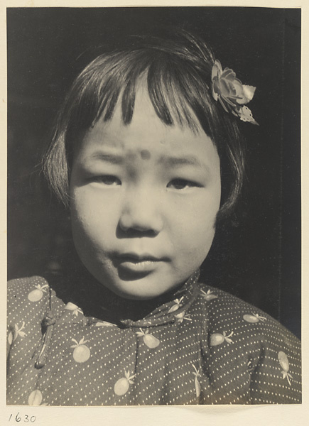 Girl wearing hair ornament