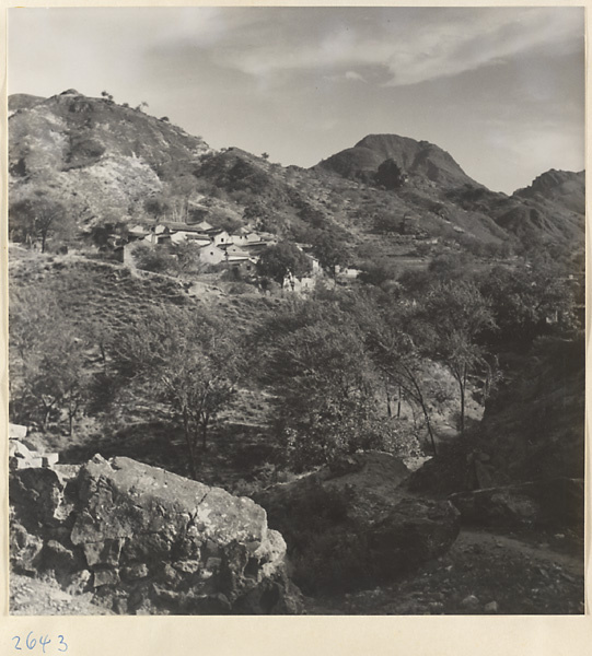 Village on a hillside west of Ta-tsun Village [sic] in the Lost Tribe country