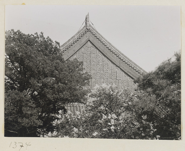 Detail of roof gable with relief work in the Forbidden City