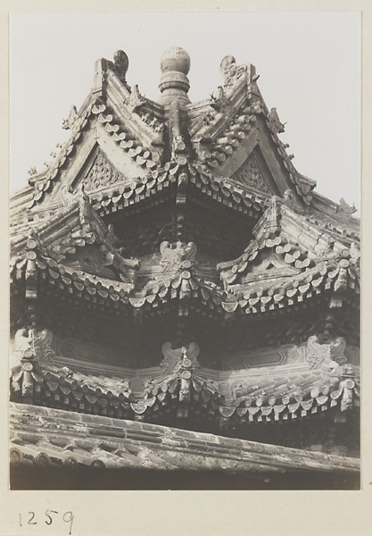 Roof detail of corner watchtower of the Forbidden City