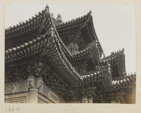 Roof detail of corner watchtower of the Forbidden City