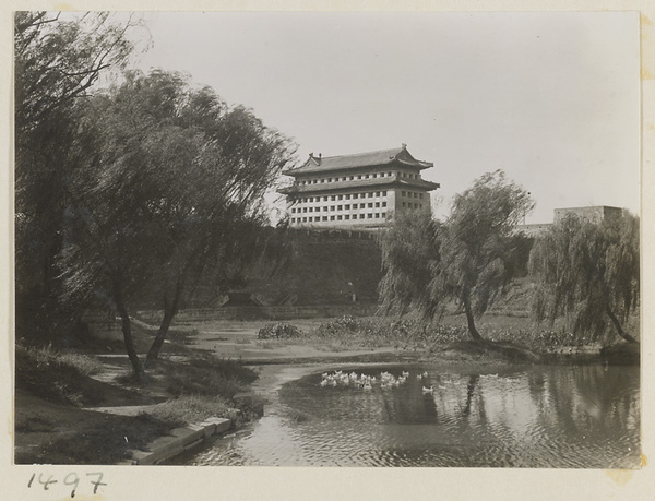 Dong bian men, city wall, and moat