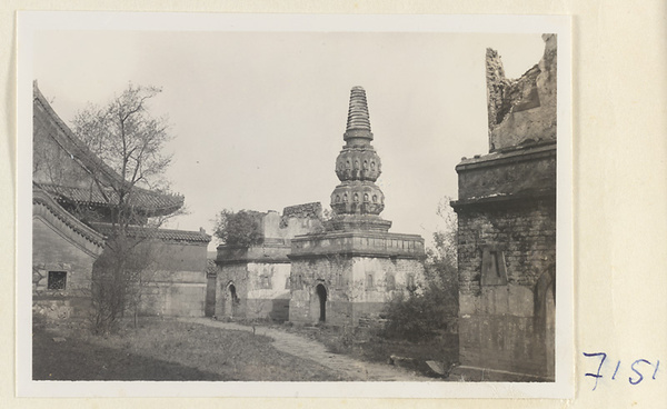 Buildings and stupa-style pagoda on Back Hill of Yihe Yuan